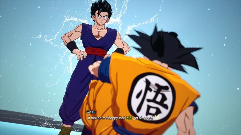 Cutscene after Gohan beats Goku in the Unleash Beast Power battle in Dragon Ball Sparking Zero