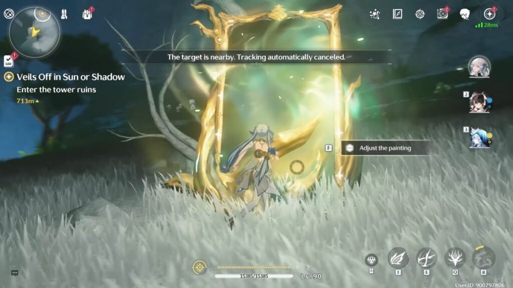 Entering the first Overflow Palette puzzle in Nimbus Sanctum in Wuthering Waves.