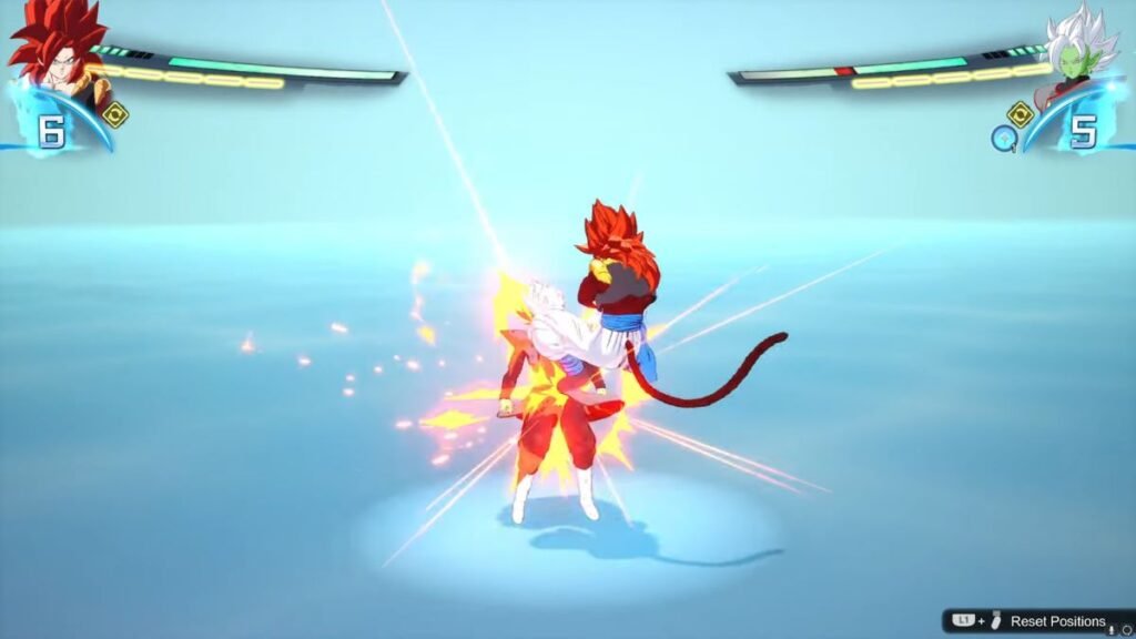 Gogeta performing a Flying Kick in Dragon Ball Sparking! Zero