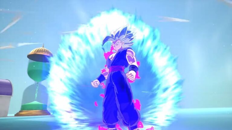 Gohan transforming into his Beast form in the Unleash Beast Power battle in Dragon Ball Sparking Zero