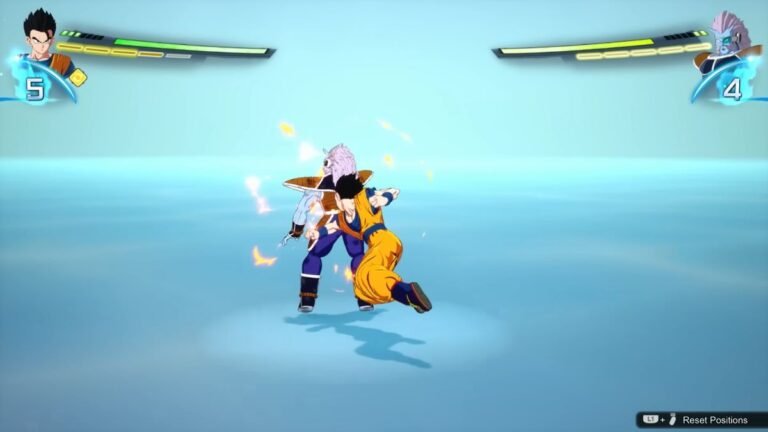 Goku attacking an enemy in the back to perform a Combo Reset in Dragon Ball Sparking! Zero
