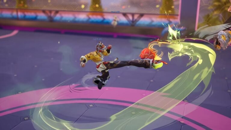 Iron Fist volleying the ball in Clash of Dancing Lions in Marvel Rivals