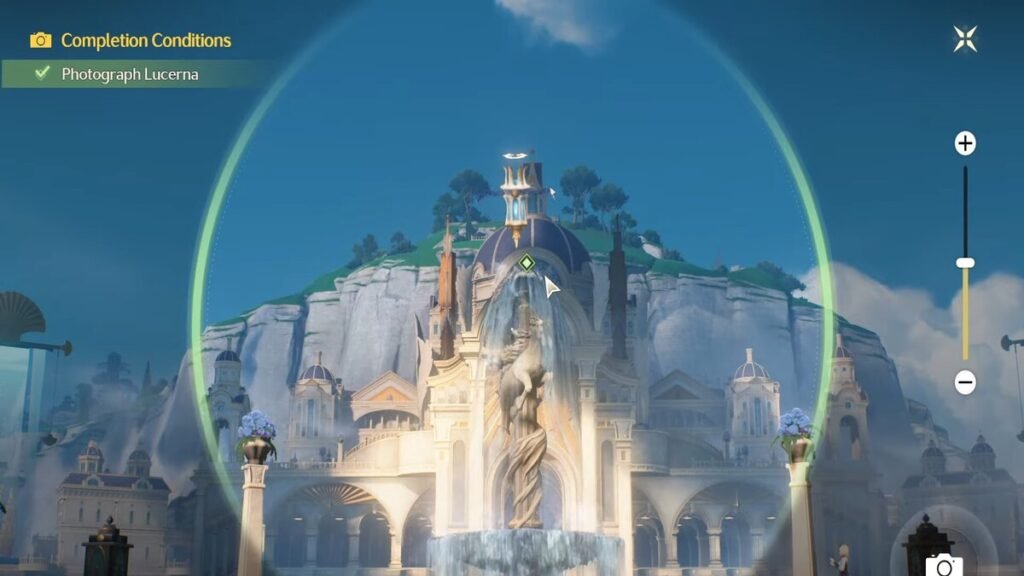 Locating Lucerna using the zoom function in the Adventures in the Water City quest in Wuthering Waves 2.0.