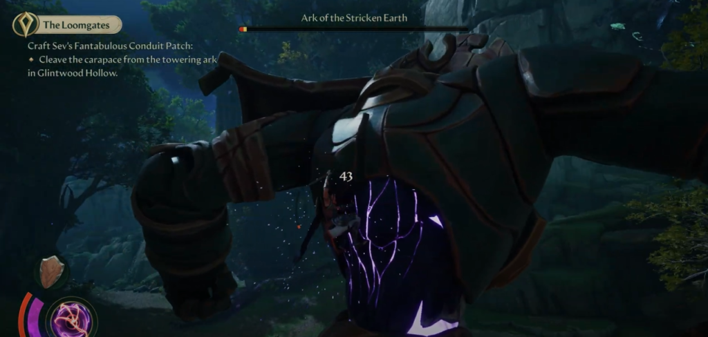 boss's weak spot - Eternal Strands - Ark of the Stricken Earth boss fight