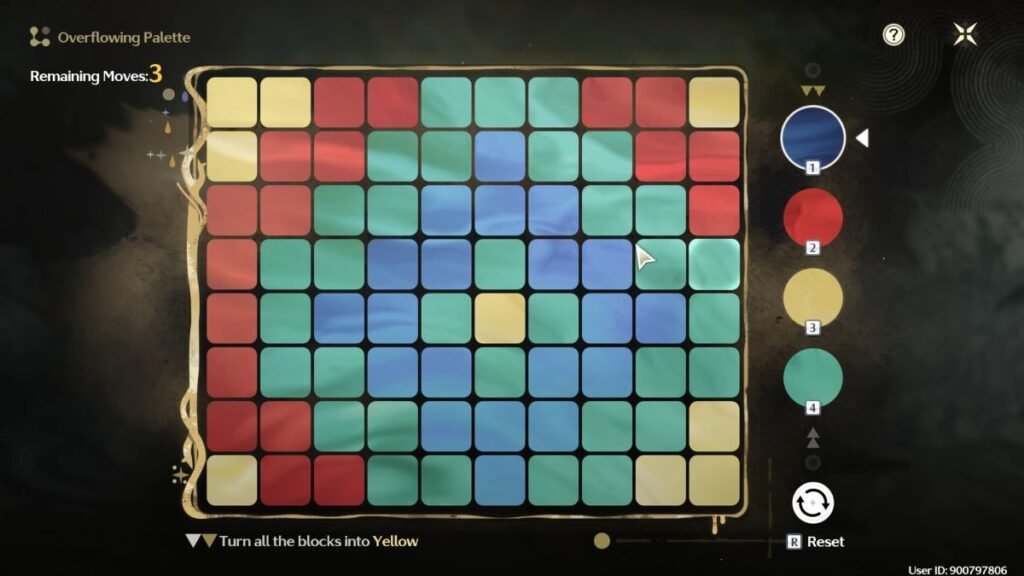 Solving the first Overflowing Palette puzzle in Thessaleo Falls in Wuthering Waves.