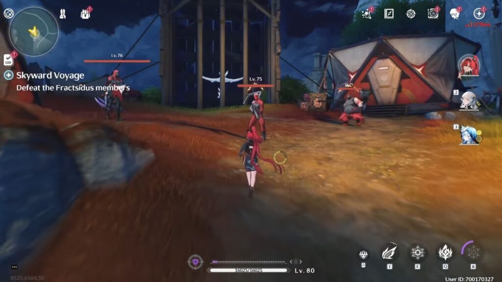 Taking on the Fractsidus members in the Skyward Voyage quest in Wuthering Waves.