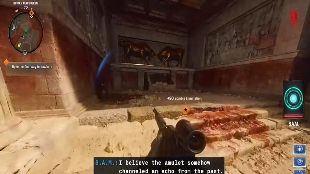 The alternate location of the Pack a Punch in The Tomb map in Call of Duty Black Ops 6 Zombies