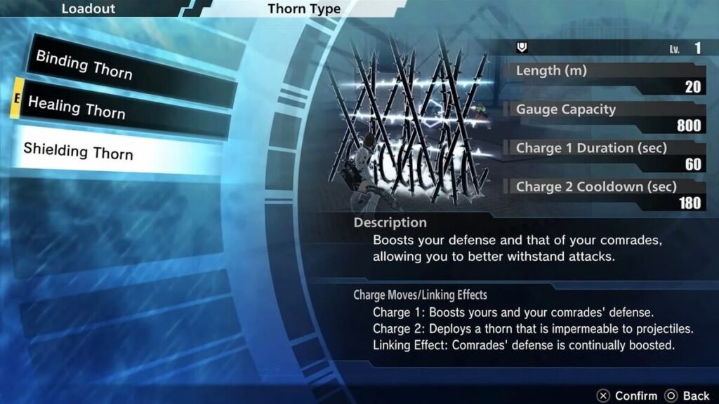 The different types of Thorns in Freedom Wars Remastered.