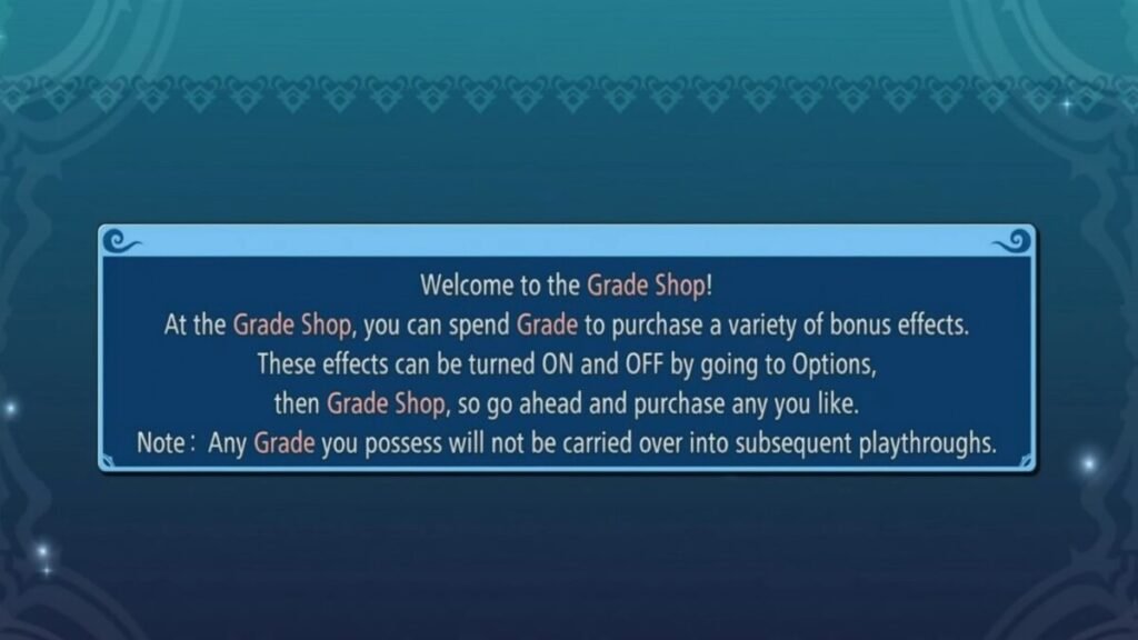 The intro to the Grade Shop in Tales of Graces F Remastered.