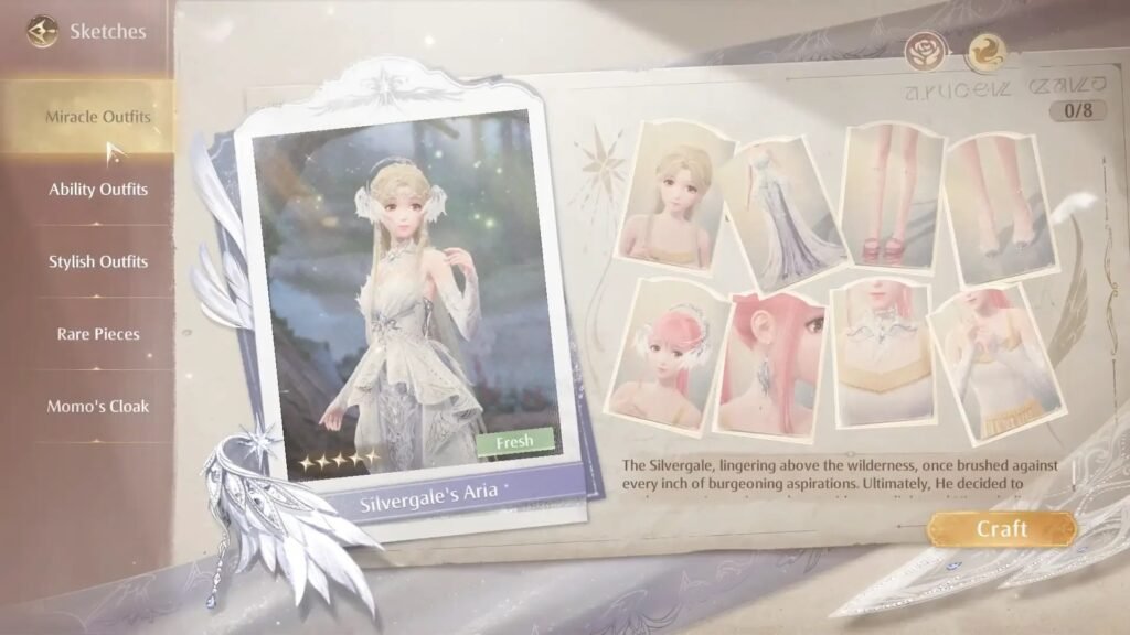 Infinity Nikki- Crafting Silvergale Aria's Outfit