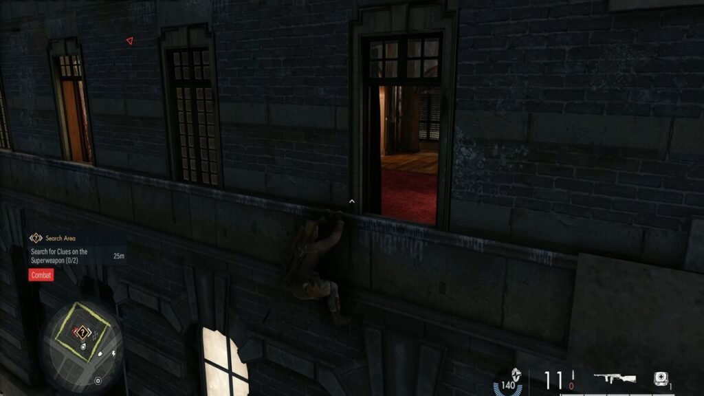 Climbing out of the window to find the second Personal Letter in Sniper Elite Resistance