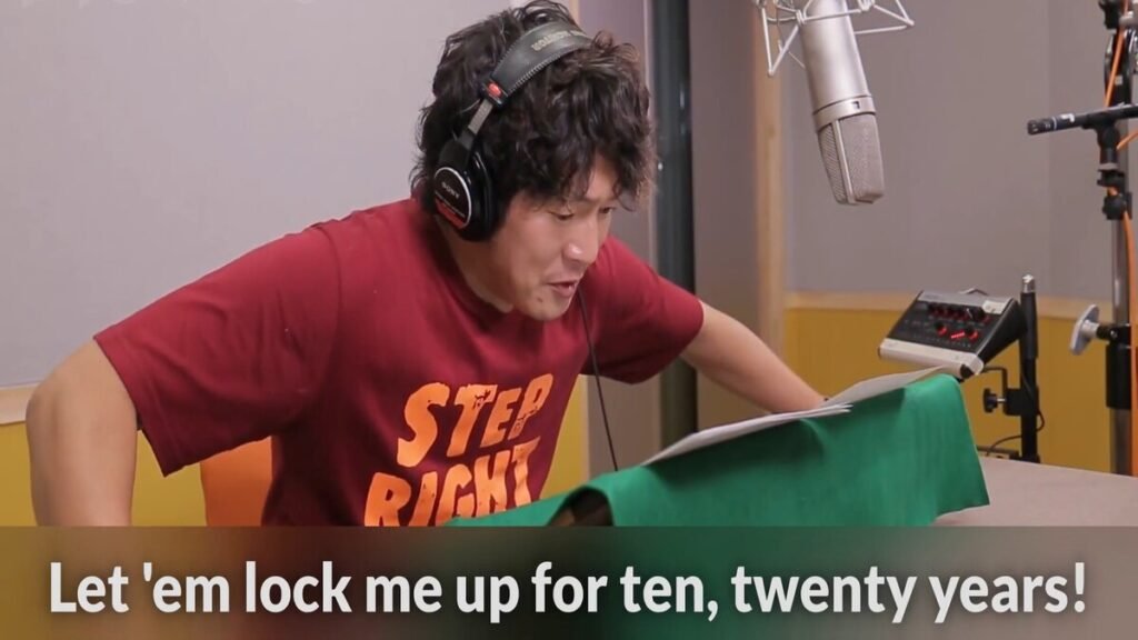 Kazuhiro Nakaya reading a script for Pirate Yakuza