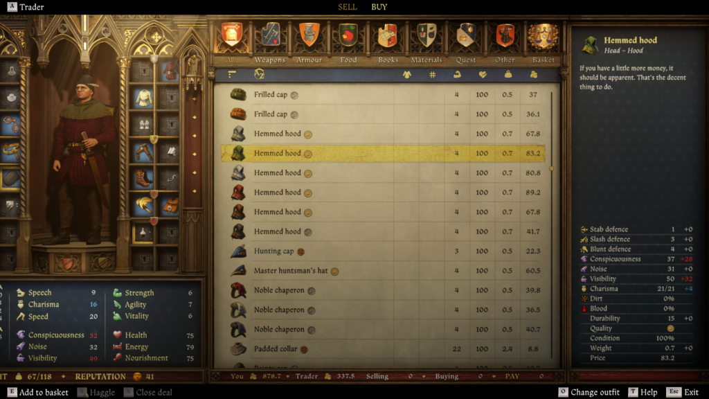 the tailor shop - Speech & Charisma Explained In KCD2