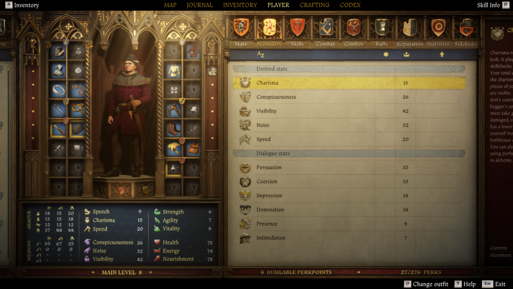the charisma stat - Speech & Charisma Explained In KCD2