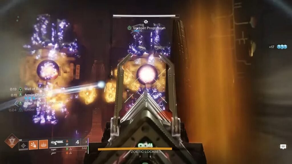 Shooting the Shrieker eye in the second encounter in the Sundered Doctrine in Destiny 2