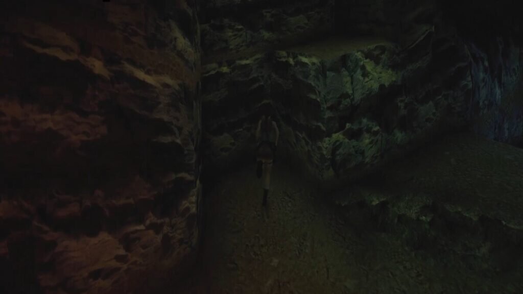 The jump to get to the first Secret in the Tomb of Seth map in Tomb Raider 4 Remastered