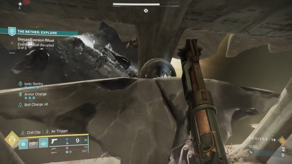 The pillar with the second hidden worm in the Trenchway in Destiny 2