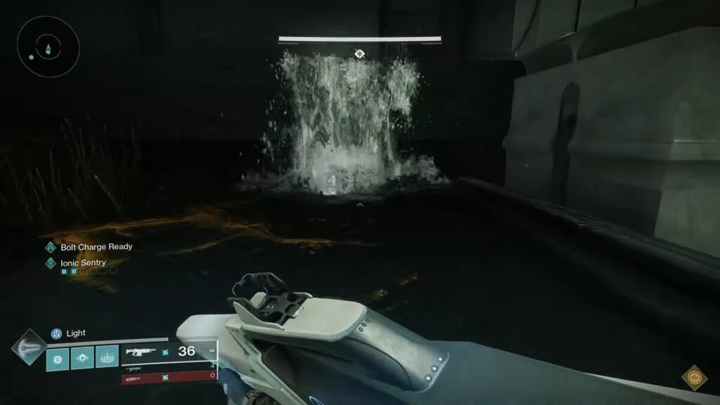 The waterfall entrance in the Sundered Doctrine in Destiny 2