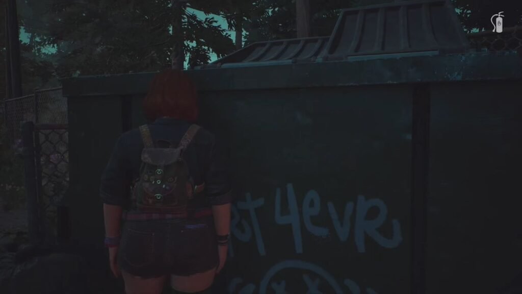 The dumpster with the fire extinguisher in Lost Records Bloom & Rage